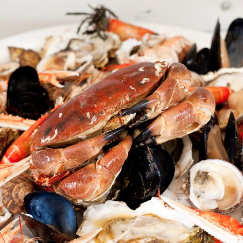 French Brown Crab Cooked with other seafood